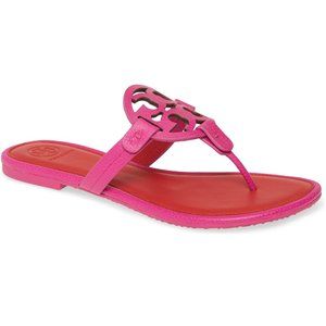 NIB Tory Burch Miller Leather Sandal Imperial PINK